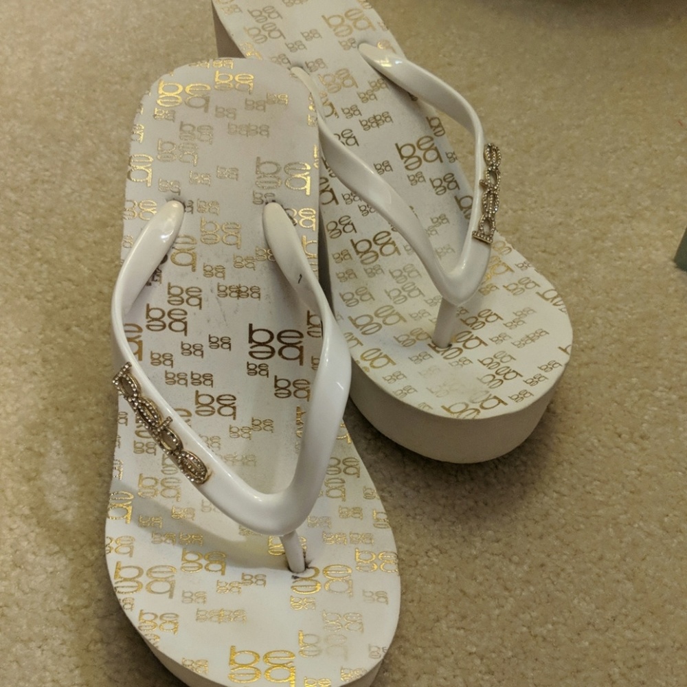 White platform sandals